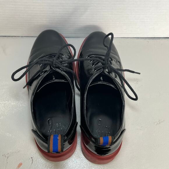 Mix No 6 Patent Platform Oxfords Size 7 Chunky Grunge Preppy Retro 90s Style - Picture 9 of 14